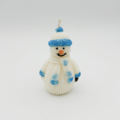 Bougie de Noël - Bonhomme de Neige Bleu