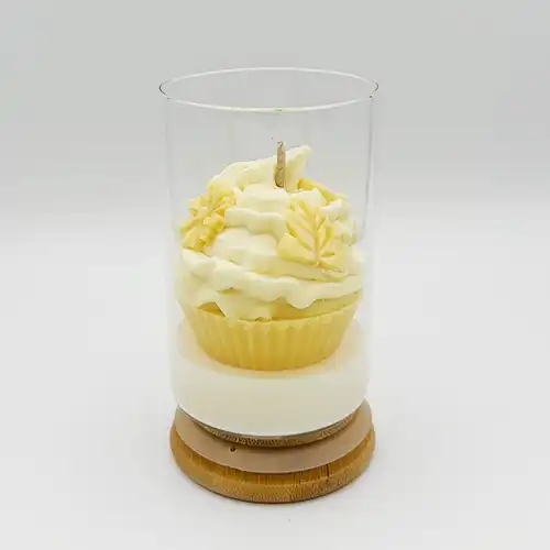 Bougie cupcake fleur d'oranger