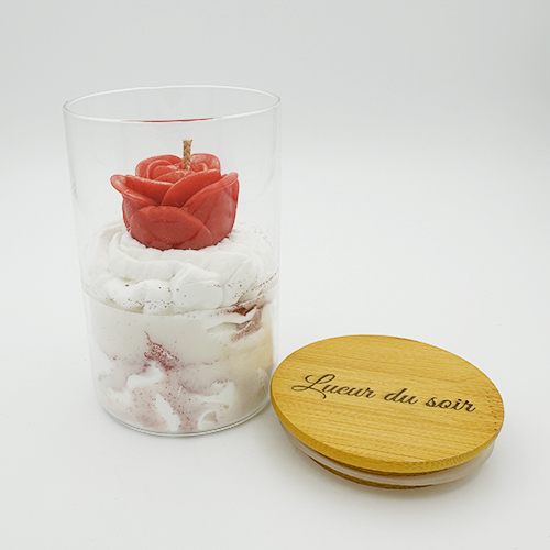 Bougie parfumée Rose pomme d'amour - Saint-Valentin