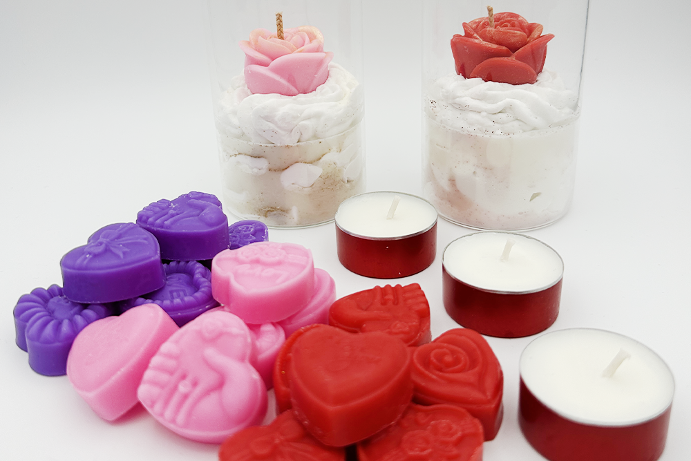 Les bougies & fondants de Saint-Valentin